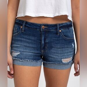 Celebrity Pink EUC Distressed Cuffed Denim Shorts. Size 4. Stretch.